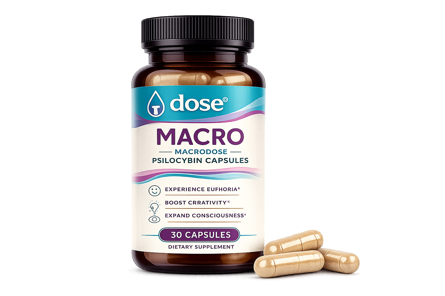 Dose MACRO Macrodose Psilocybin Capsules (15 or 30 Capsules)