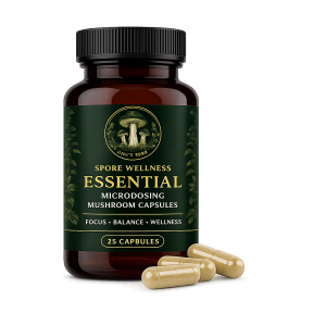 Spore Wellness (Essential) Microdosing Mushroom Capsules (25 or 100 Capsules)