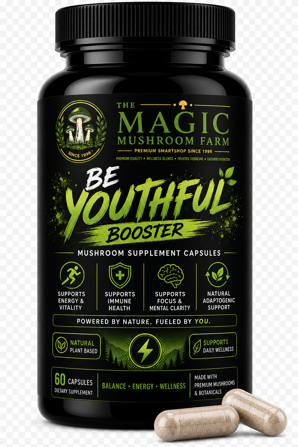 Be Youthful (Booster) Mushroom Supplement Capsules