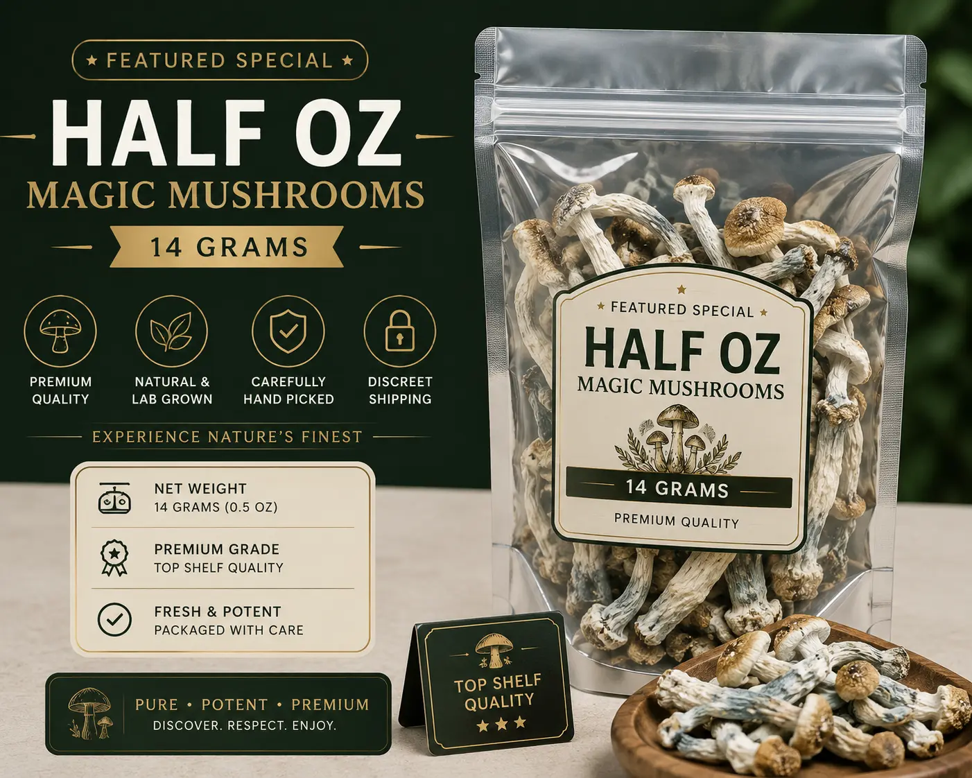 Featured Special ‘Half Oz’ Magic Mushrooms (14 grams)
