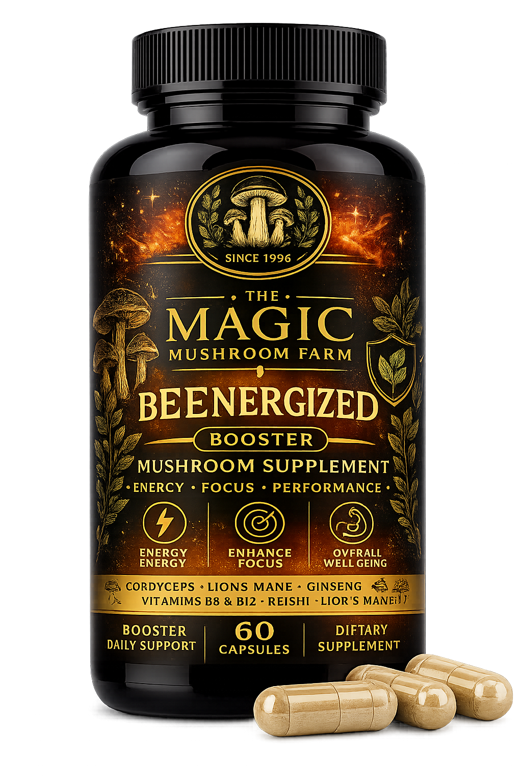 Be Energized (Booster) Mushroom Supplement Capsules