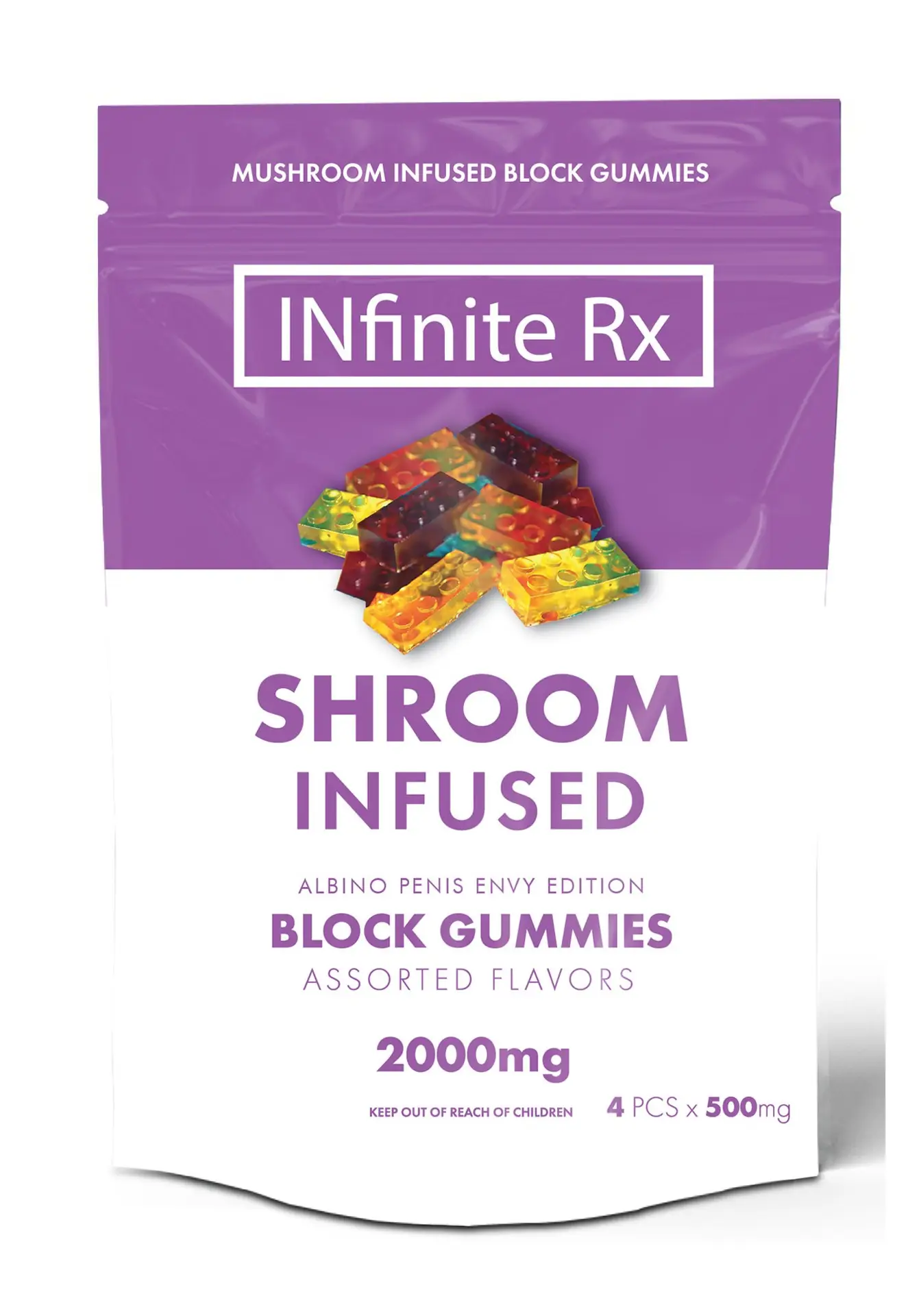 INfinite Rx Shroom Infused Block Gummies – Albino Penis Envy (2000mg)
